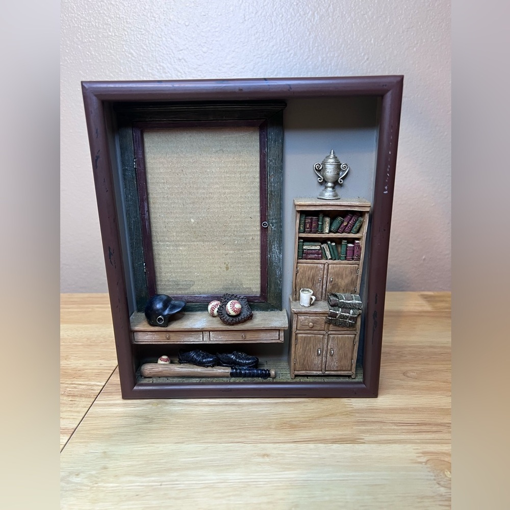Vintage Baseball Shadow Box picture frame